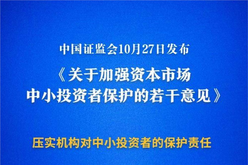 加强资本市场中小投资者保护的若干意见出炉