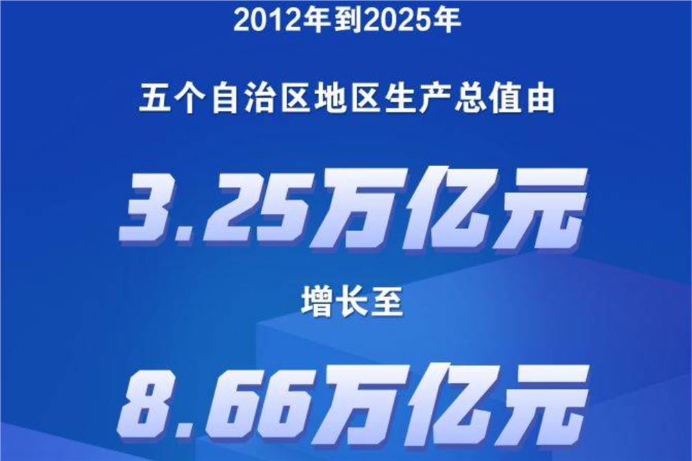2025年五个自治区地区生产总值达8.66万亿元