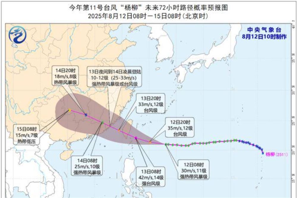 暴雨来了！台风“杨柳”将两次登陆，多个应急响应齐发