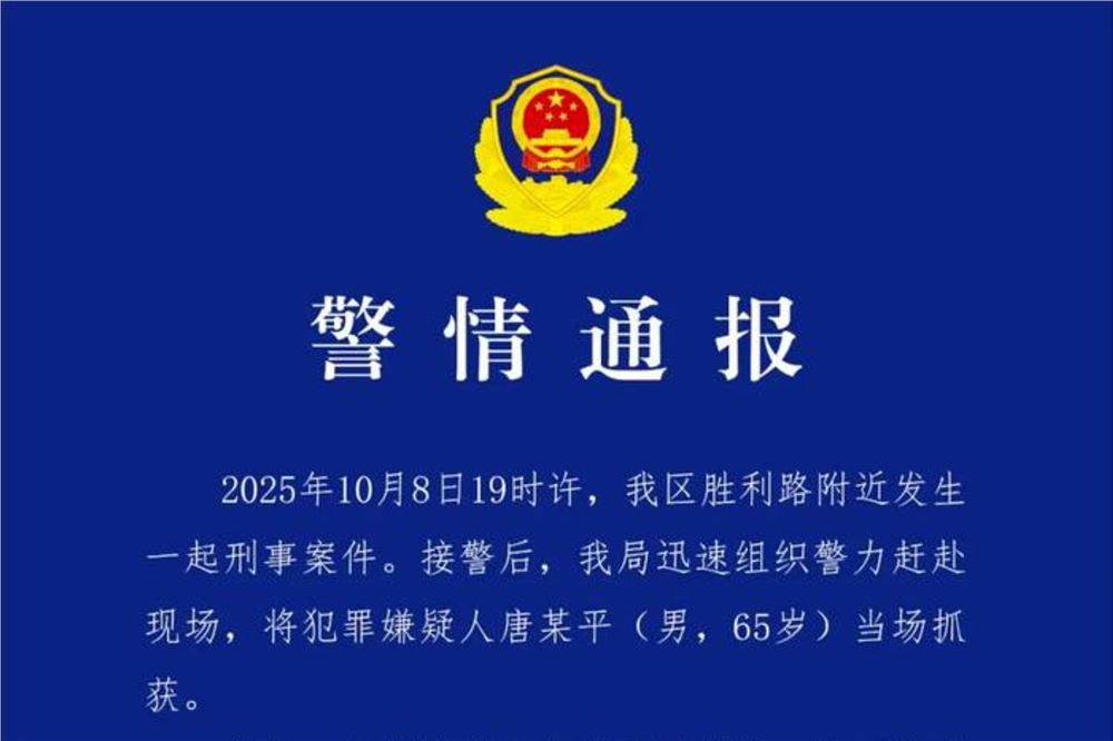 65岁男子因纠纷持刀伤人致1死1伤，南充警方通报：已刑拘